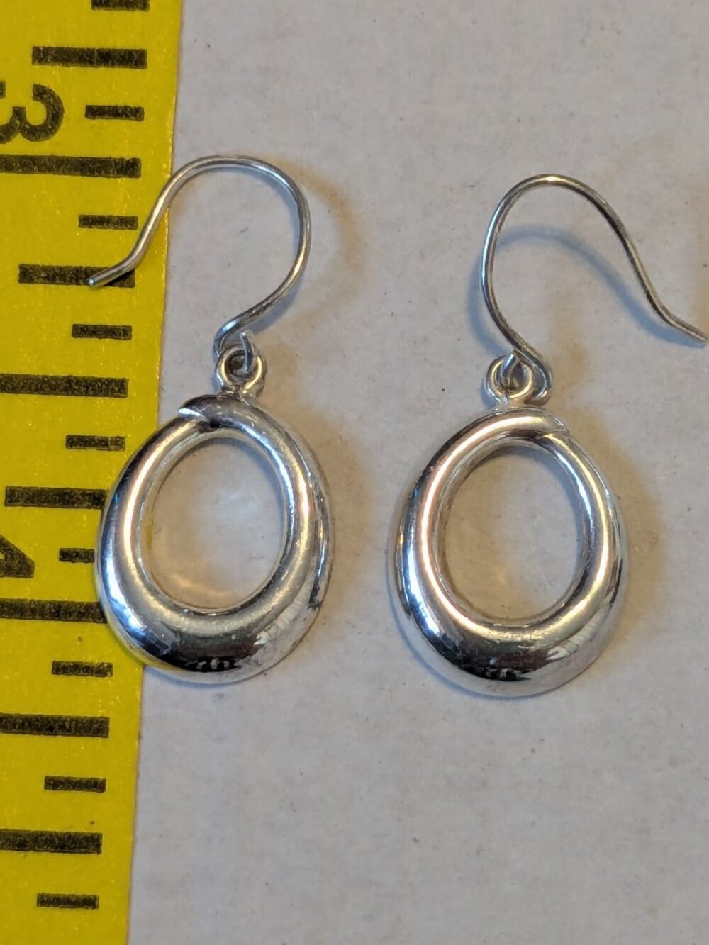 SU 925 Sterling Silver Circular Hoop Dangle French Wire Hook Earrings